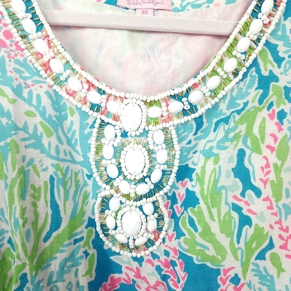 Lilly Pulitzer delisa beaded dress in let's cha-cha  size xs - Picture 3 of 9